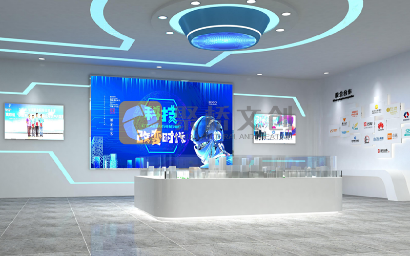 500㎡企業展廳設計實景案例｜廣州某科技公司展廳全案解析